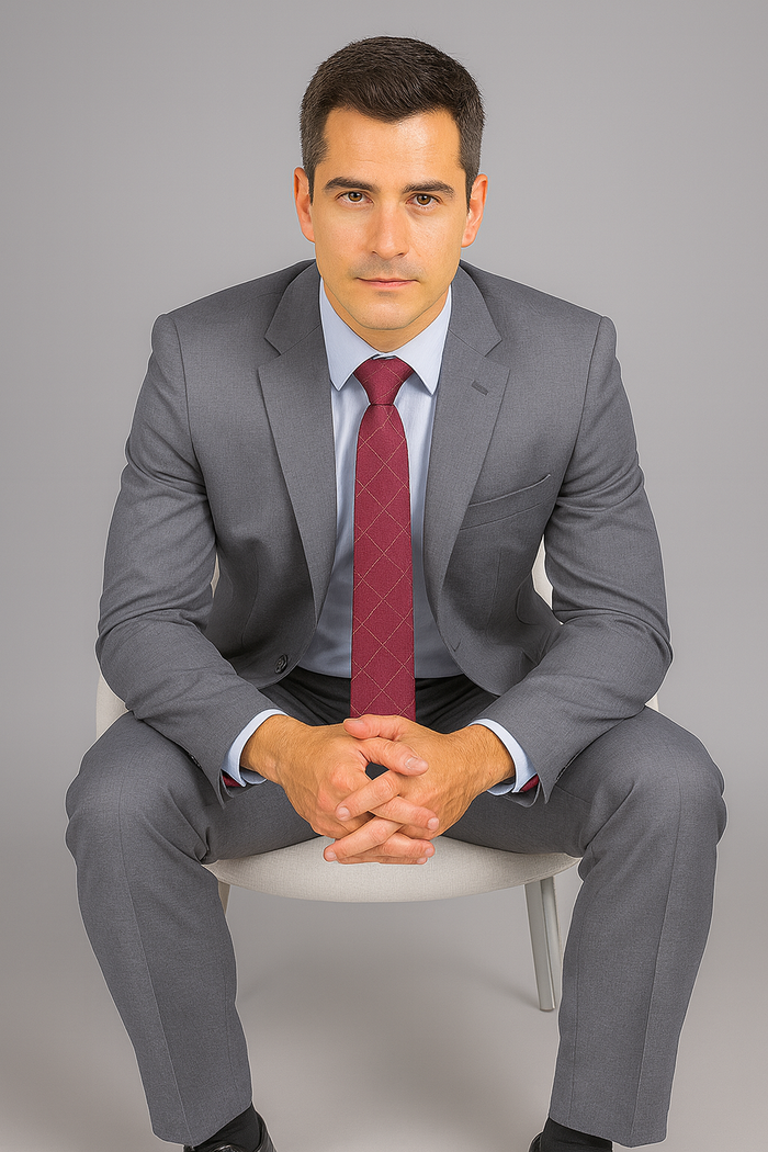 Authentic Statement Brand Men's Charcoal Grey 2-button Classic Suit - High End Suits - High Quality Suits
