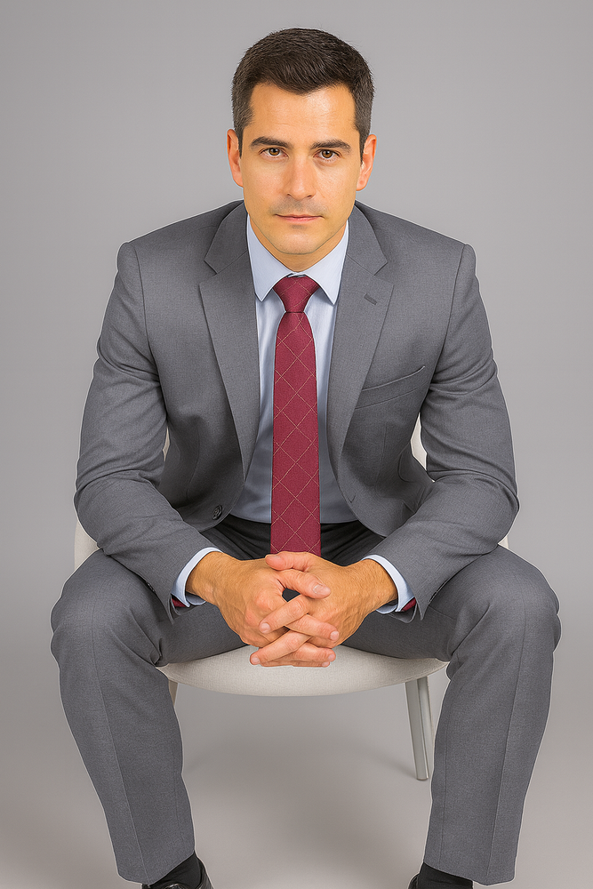 Authentic Statement Brand Men's Charcoal Grey 2-button Classic Suit - High End Suits - High Quality Suits