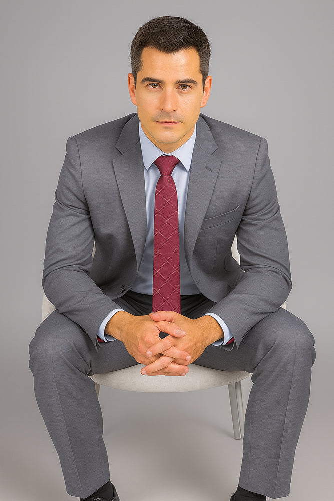 Authentic Statement Brand Men's Charcoal Grey 2-button Classic Suit - High End Suits - High Quality Suits