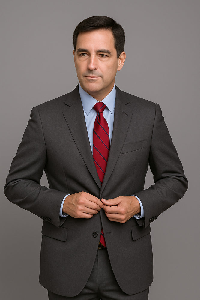 Authentic Statement Brand Men's Grey 2-button Suit - High End Suits - High Quality Suits