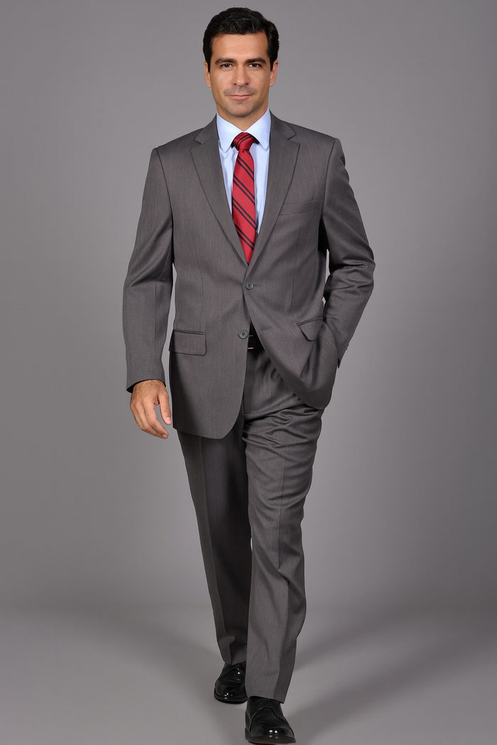 Authentic Statement Brand Men's Grey 2-button Suit - High End Suits - High Quality Suits