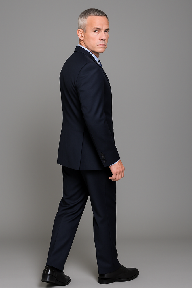 Authentic Statement Brand Men's patterned Black 2-button Suit - High End Suits - High Quality Suits