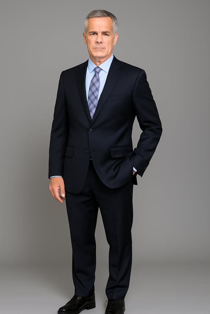 Authentic Statement Brand Men's patterned Black 2-button Suit - High End Suits - High Quality Suits
