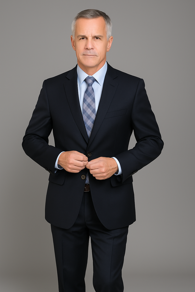 Authentic Statement Brand Men's patterned Black 2-button Suit - High End Suits - High Quality Suits