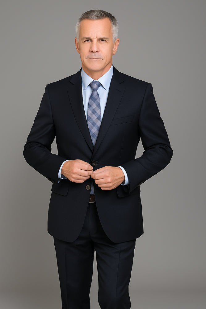 Authentic Statement Brand Men's patterned Black 2-button Suit - High End Suits - High Quality Suits