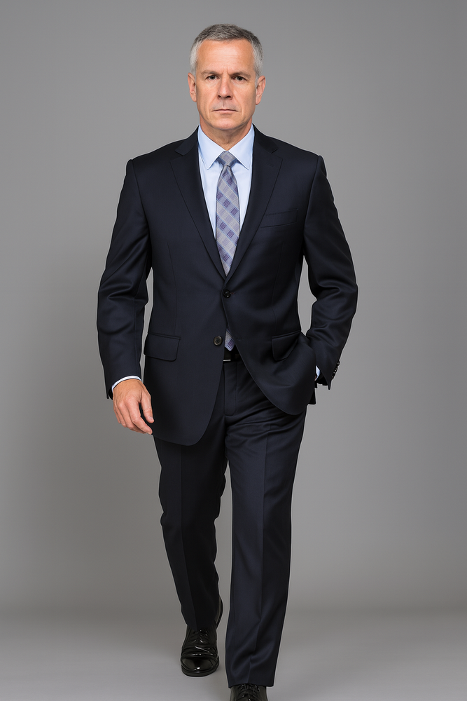 Authentic Statement Brand Men's patterned Black 2-button Suit - High End Suits - High Quality Suits