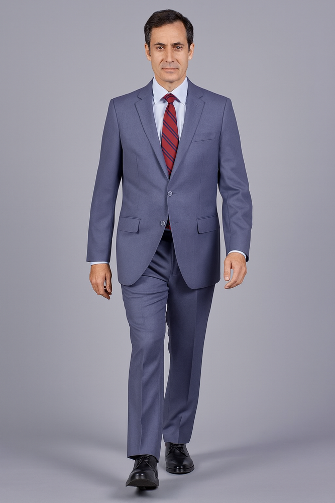 Authentic Statement Brand Men's patterned Blue 2-button Suit - High End Suits - High Quality Suits