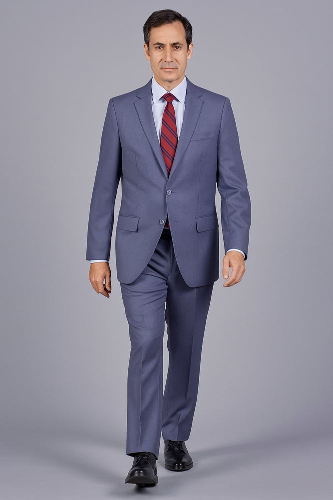 Authentic Statement Brand Men's patterned Blue 2-button Suit - High End Suits - High Quality Suits
