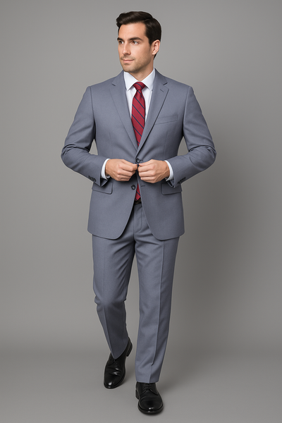 Authentic Statement Brand Men's patterned Blue 2-button Suit - High End Suits - High Quality Suits