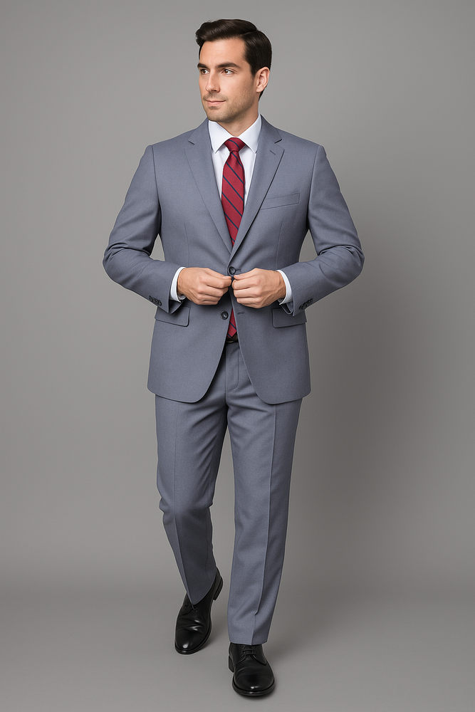 Authentic Statement Brand Men's patterned Blue 2-button Suit - High End Suits - High Quality Suits