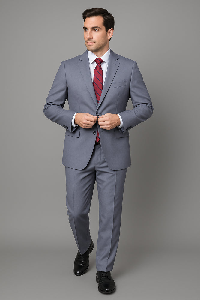 Authentic Statement Brand Men's patterned Blue 2-button Suit - High End Suits - High Quality Suits