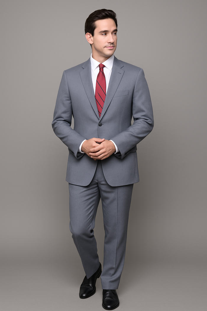 Authentic Statement Brand Men's patterned Blue 2-button Suit - High End Suits - High Quality Suits