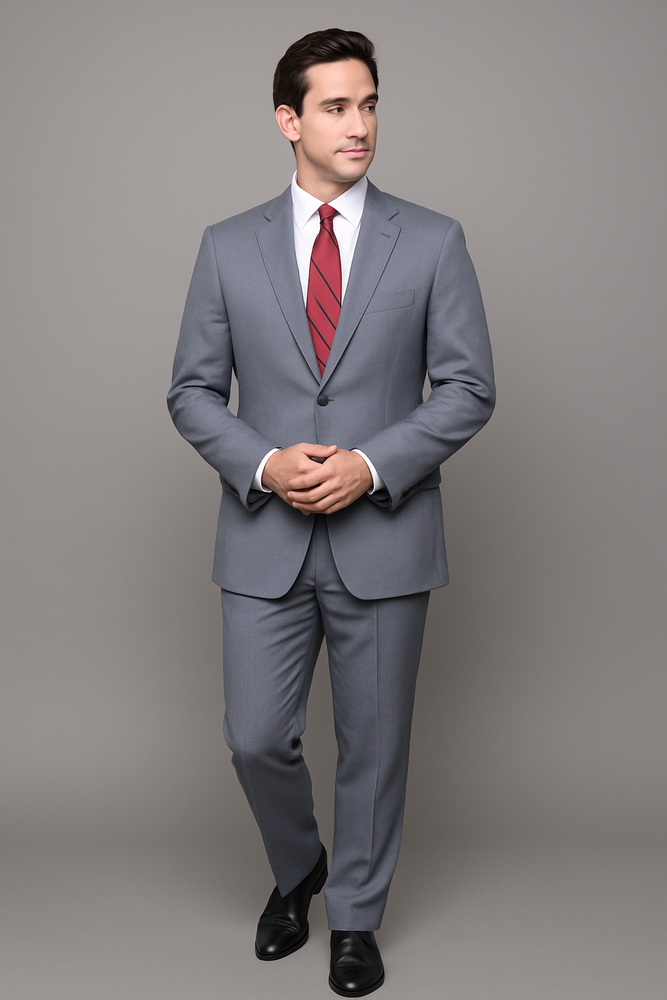 Authentic Statement Brand Men's patterned Blue 2-button Suit - High End Suits - High Quality Suits