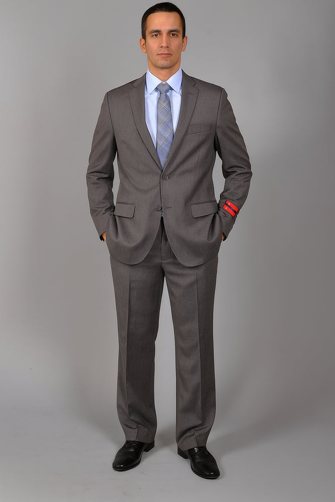 Authentic Statement Brand Men's Slim-fit Grey patterned 2-button Suit - High End Suits - High Quality Suits