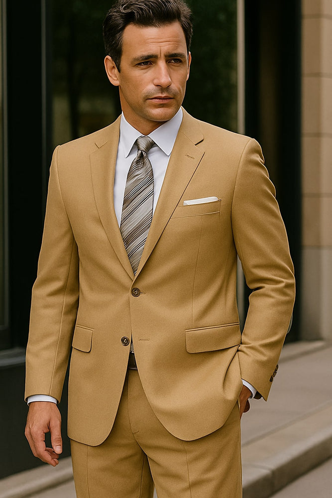 Authentic Statement Brand Men's 2 Button Suit Black- High End Suits - High Quality Suits