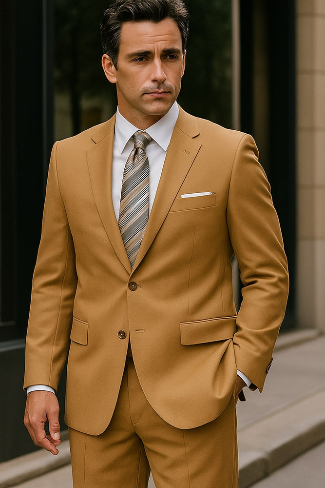 Authentic Statement Brand Men's 2 Button Suit Black- High End Suits - High Quality Suits