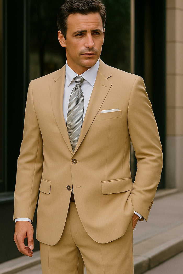 Authentic Statement Brand Men's 2 Button Suit Black- High End Suits - High Quality Suits