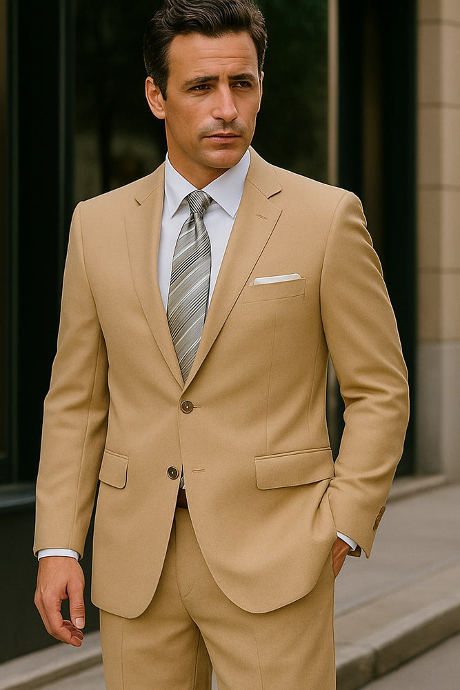 Authentic Statement Brand Men's 2 Button Suit Black- High End Suits - High Quality Suits