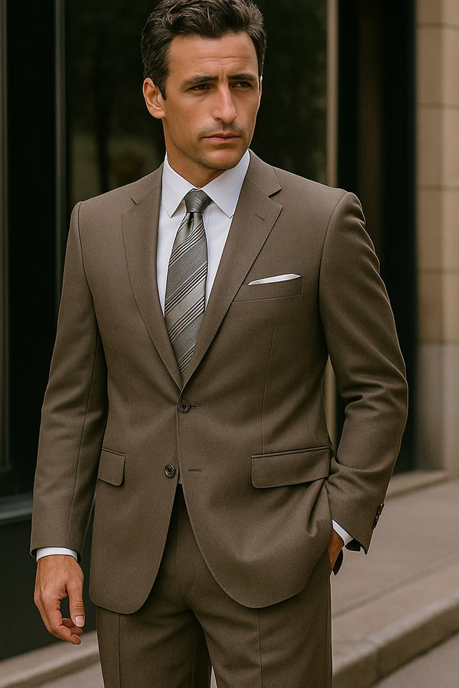 Authentic Statement Brand Men's 2 Button Suit Black- High End Suits - High Quality Suits