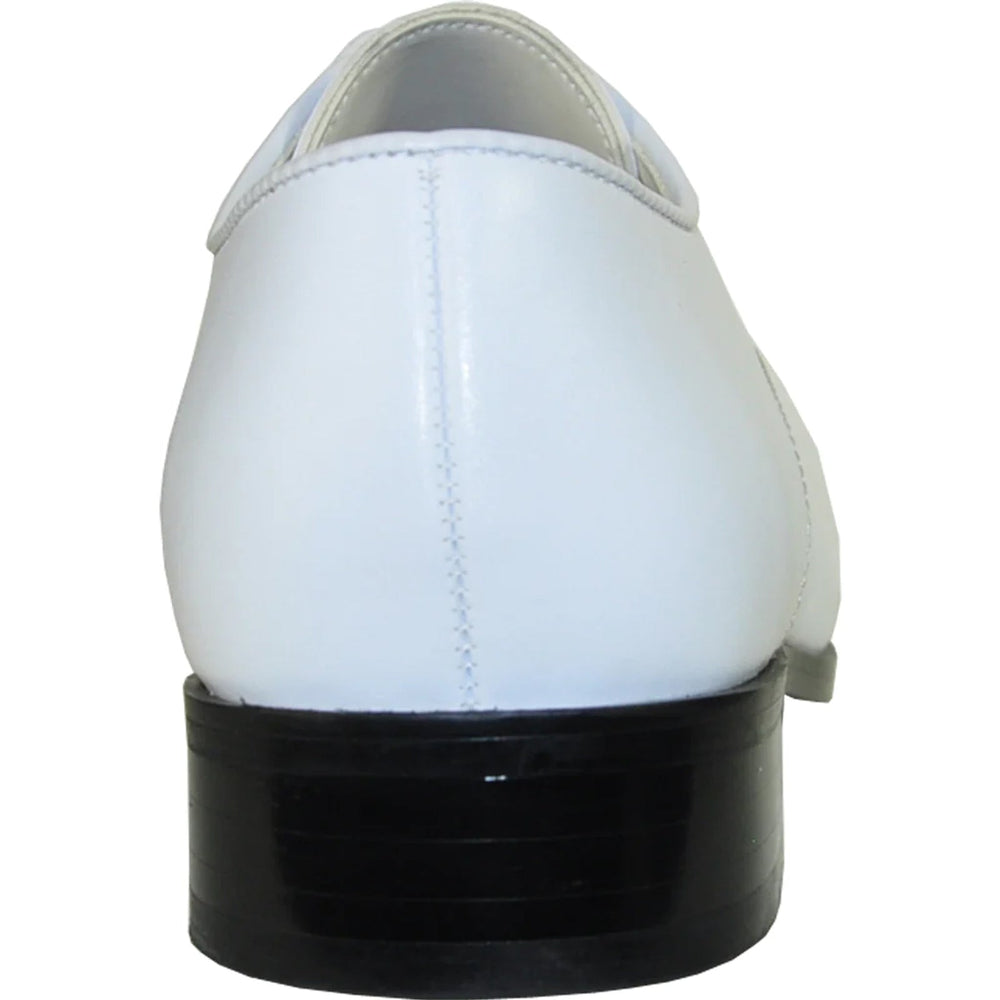 Bravo Mens Classic Moc Toe Tuxedo Prom Shoe in White
