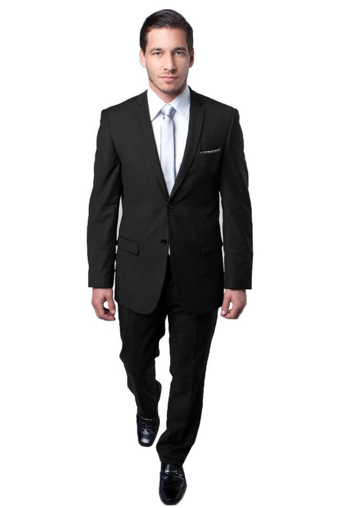 Men's Slim Fit Black Wedding Suit by Tazzio Suits