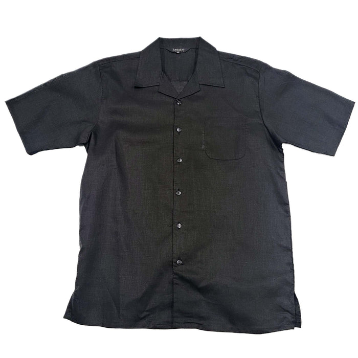 Mens Black Linen Shirt and Pants Casual Outfit Set