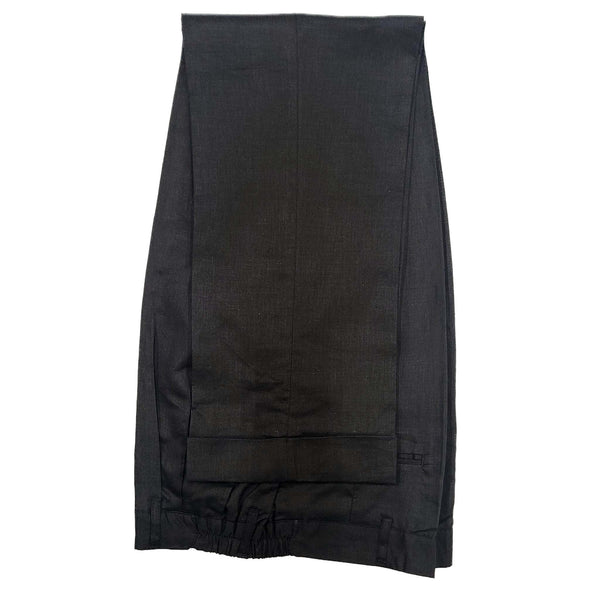 Mens Black Linen Shirt and Pants Casual Outfit Set