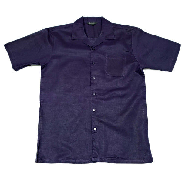 Mens Purple Linen Shirt and Pants Casual Outfit Set