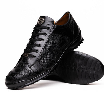 Marco Di Milano Bari Black Lizard Patchwork Sneakers