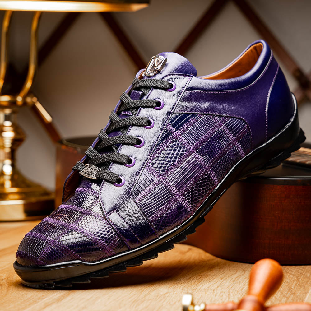 Marco_Di_Milano Bari Purple Luxury Leather Shoe