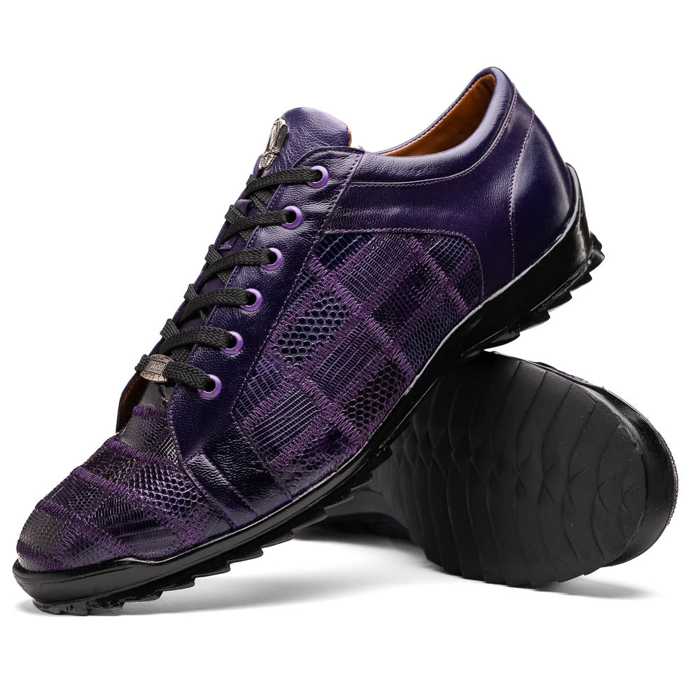 Marco_Di_Milano Bari Purple Luxury Leather Shoe