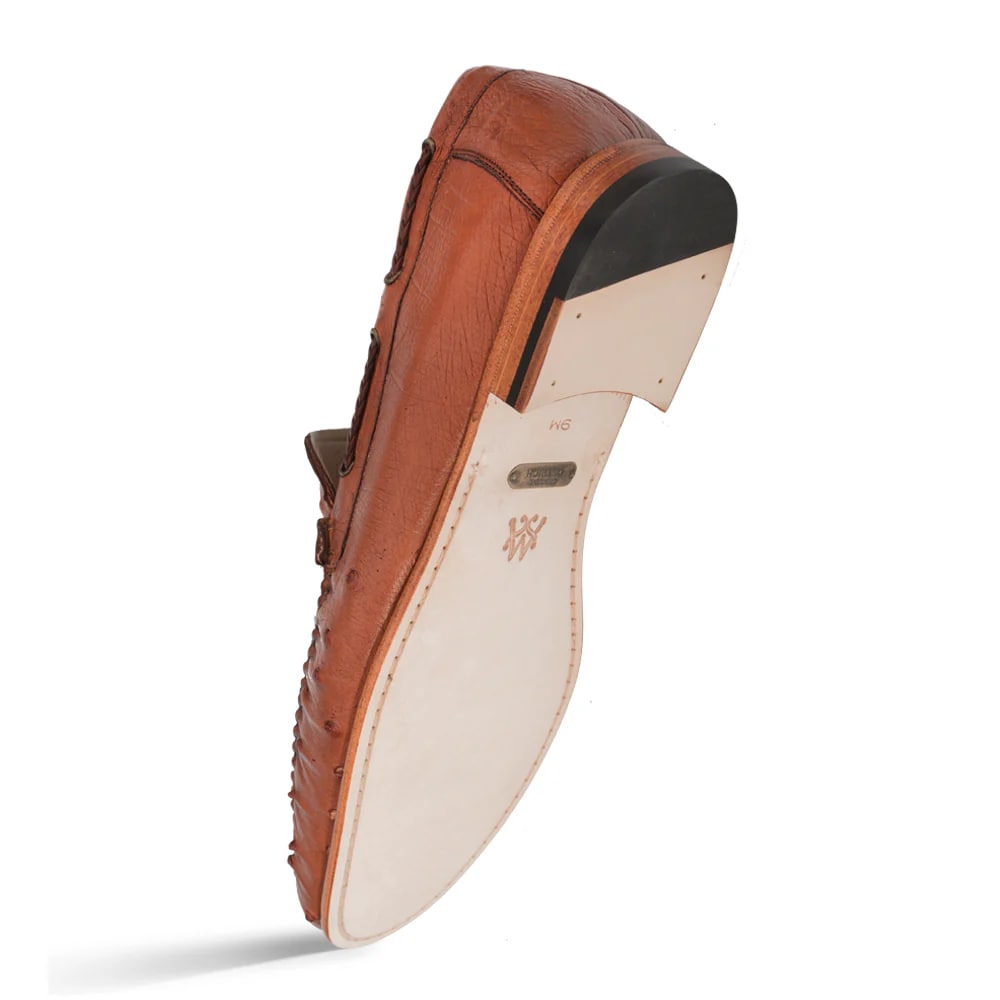 Mens Mezlan Rollini Ostrich Quill  Dress Shoe Loafer in Black