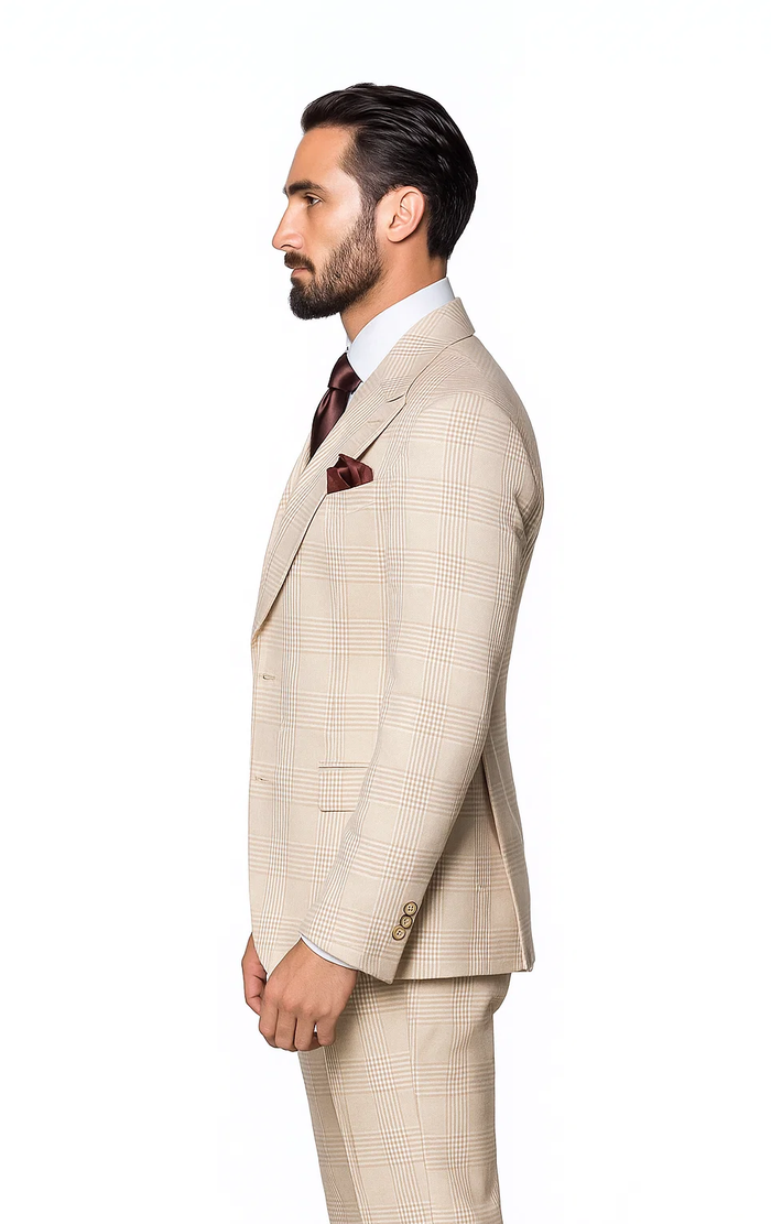 Suits With Baggy Pleated Pants - Wide Leg Pants 100% Wool - Classic Fit inac by Rossiman