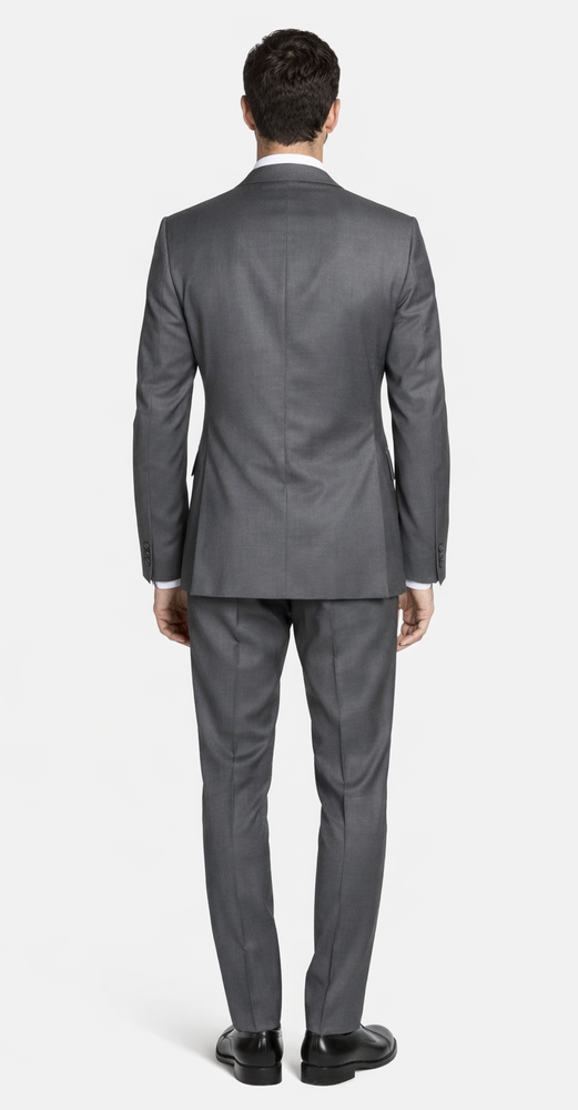 Bertolini 2PC Gray Two-button Suit Wool & Silk