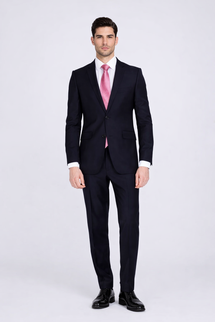 Bertolini Silk & Fabric Suit Black- High End Suits - High Quality Suits