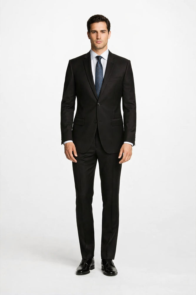 Bertolini Silk & Fabric Suit Black- High End Suits - High Quality Suits