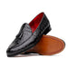 Marco Di Milano Bianchi Caiman Crocodile Tassel Loafers Black