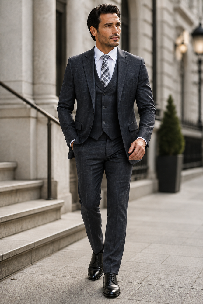 Big And Tall Solid Color Men's Plus Size Men's Suits For Big Guys