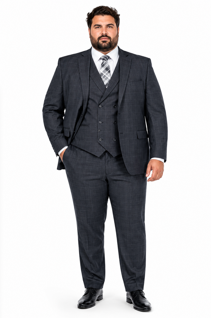 Big And Tall Solid Color Men's Plus Size Men's Suits For Big Guys