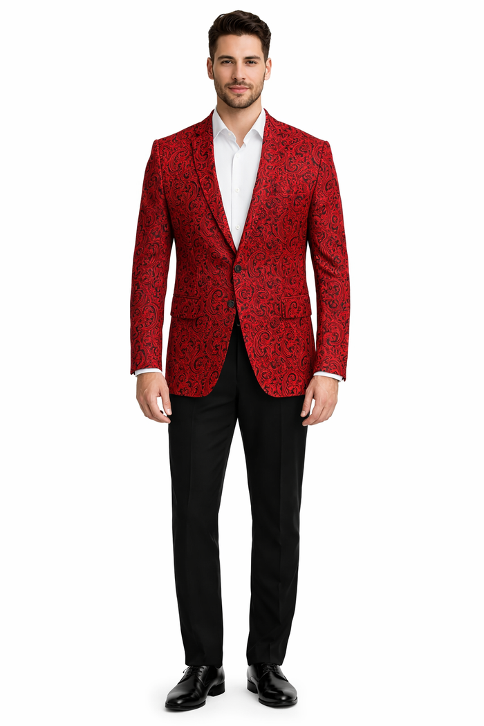 Big and Tall Tuxedo Fashionable Paisley Tuxedo Sparkling Pattern Blazer Available In Big and Tall Sizes