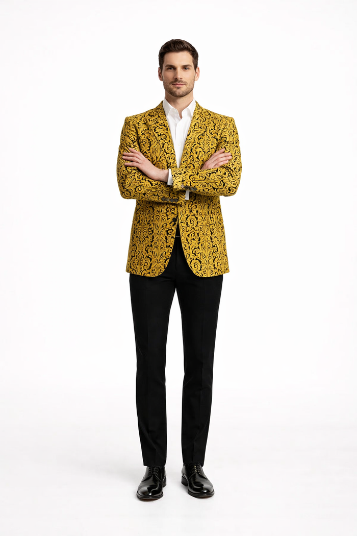 Big and Tall Tuxedo Fashionable Paisley Tuxedo Sparkling Pattern Blazer Available In Big and Tall Sizes