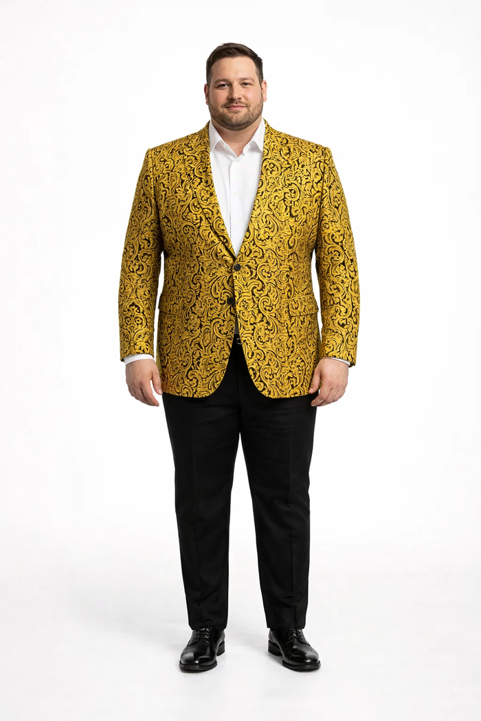 Big and Tall Tuxedo Fashionable Paisley Tuxedo Sparkling Pattern Blazer Available In Big and Tall Sizes
