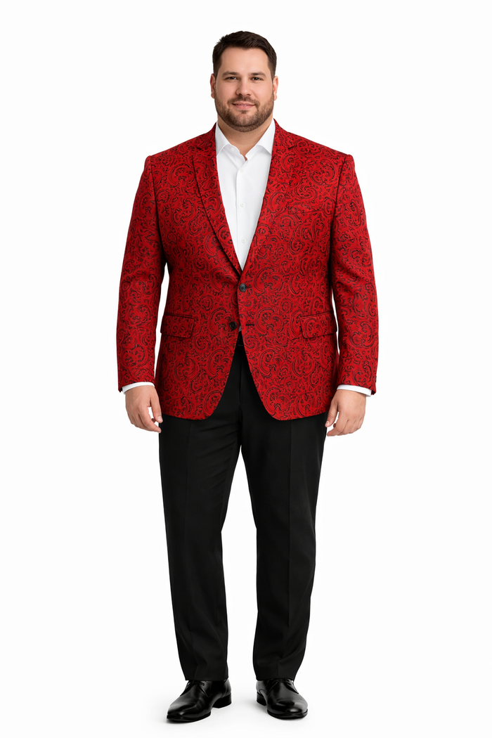 Big and Tall Tuxedo Fashionable Paisley Tuxedo Sparkling Pattern Blazer Available In Big and Tall Sizes
