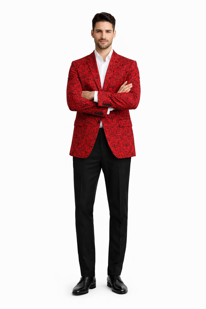 Big and Tall Tuxedo Fashionable Paisley Tuxedo Sparkling Pattern Blazer Available In Big and Tall Sizes