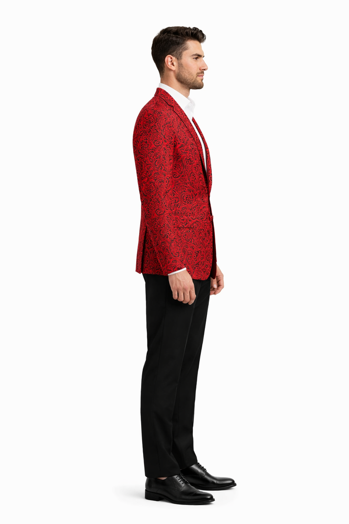 Big and Tall Tuxedo Fashionable Paisley Tuxedo Sparkling Pattern Blazer Available In Big and Tall Sizes