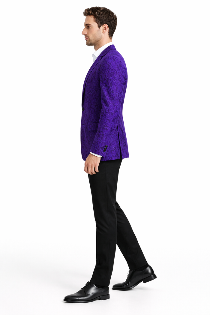 Big and Tall Tuxedo Fashionable Paisley Tuxedo Sparkling Pattern Blazer Available In Big and Tall Sizes