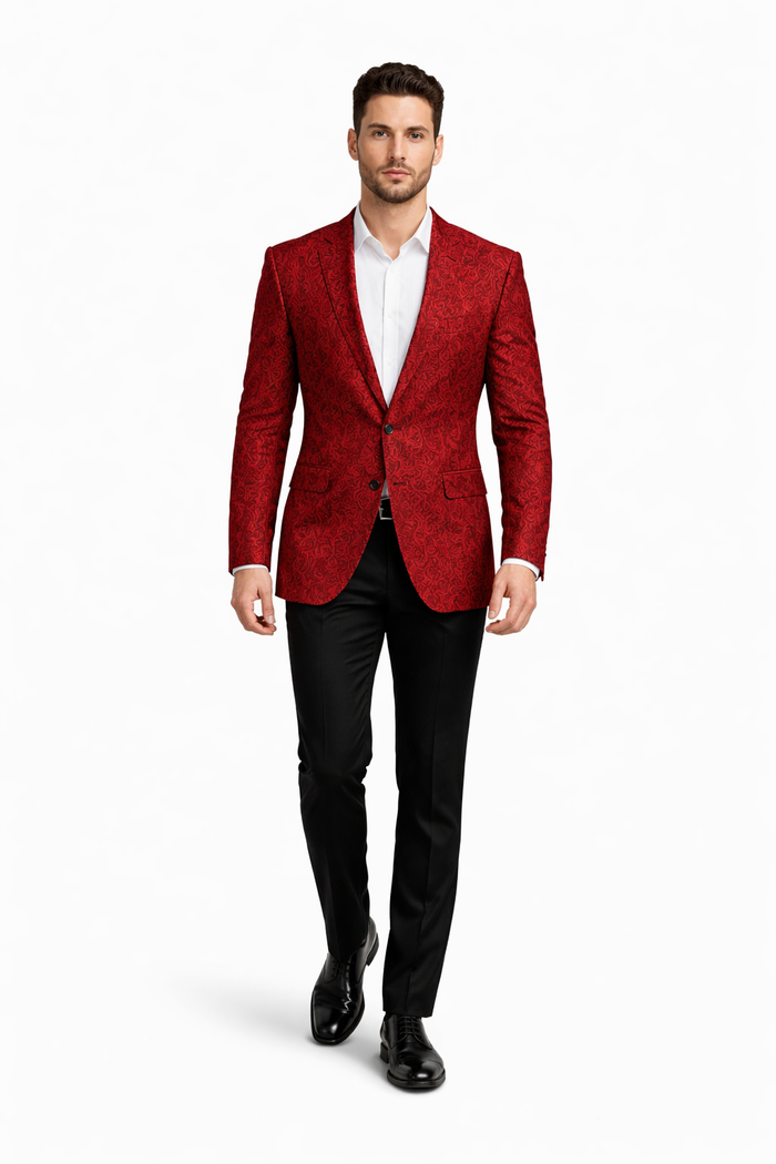 Big and Tall Tuxedo Fashionable Paisley Tuxedo Sparkling Pattern Blazer Available In Big and Tall Sizes
