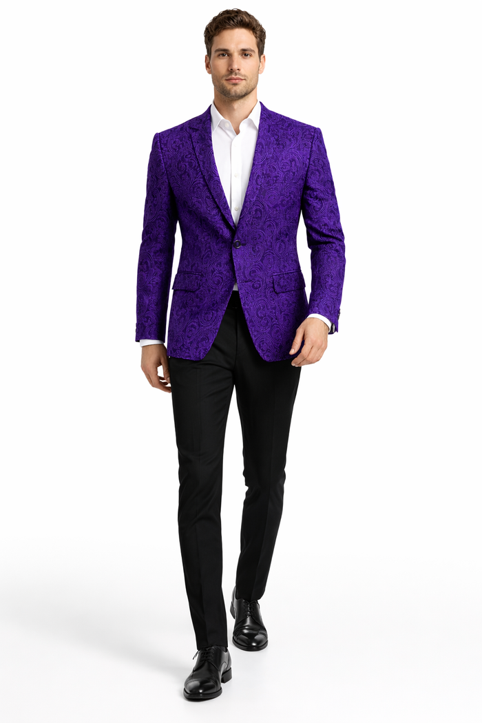 Big and Tall Tuxedo Fashionable Paisley Tuxedo Sparkling Pattern Blazer Available In Big and Tall Sizes