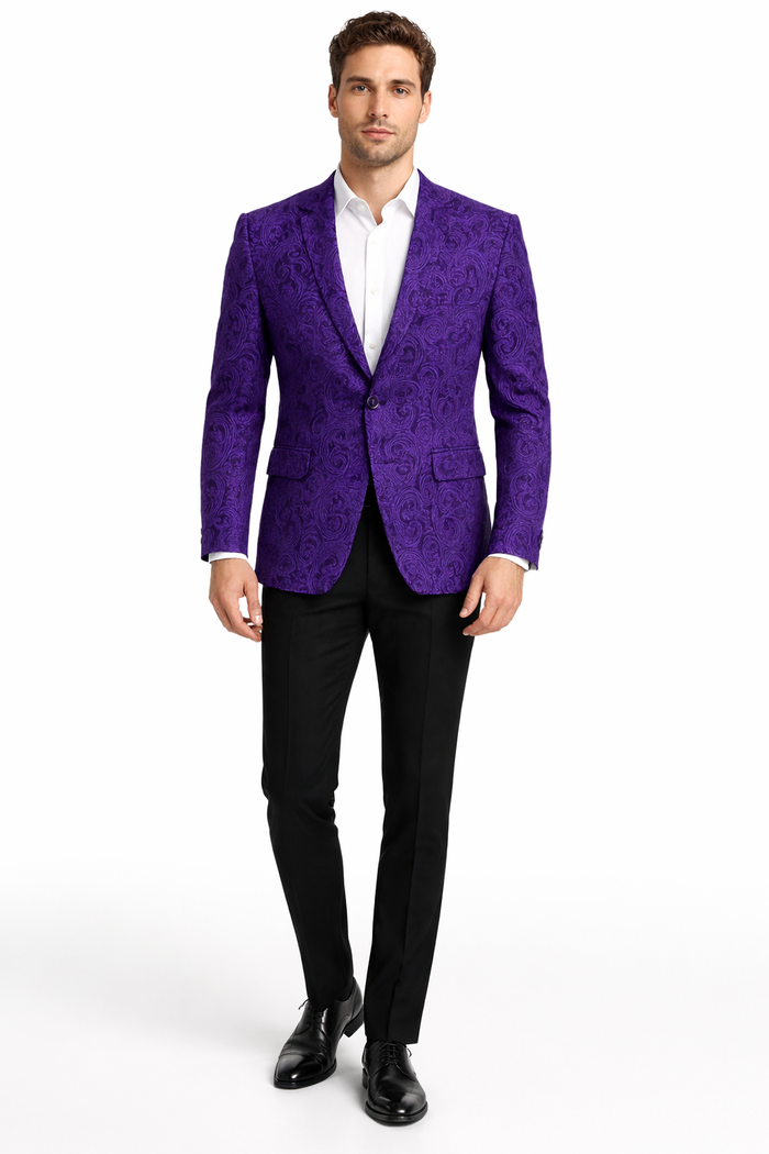 Big and Tall Tuxedo Fashionable Paisley Tuxedo Sparkling Pattern Blazer Available In Big and Tall Sizes