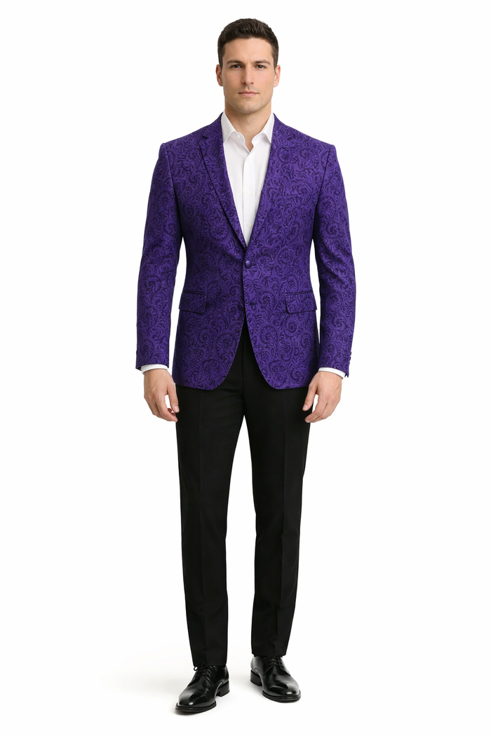 Big and Tall Tuxedo Fashionable Paisley Tuxedo Sparkling Pattern Blazer Available In Big and Tall Sizes